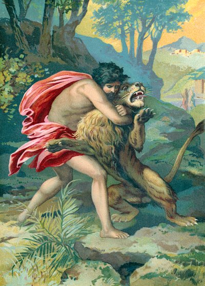 Samson und der Löwe von German School